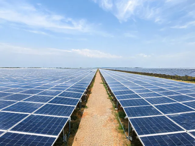 Utility-scale solar PV module array